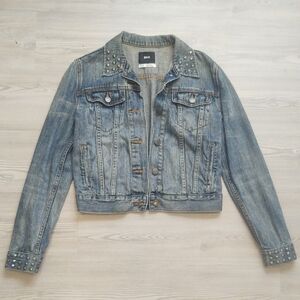 BDG Studded Blue Denim Jacket for Women